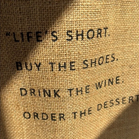 Jute Wine Tote Bag with Black Handles - Picture 5 of 6